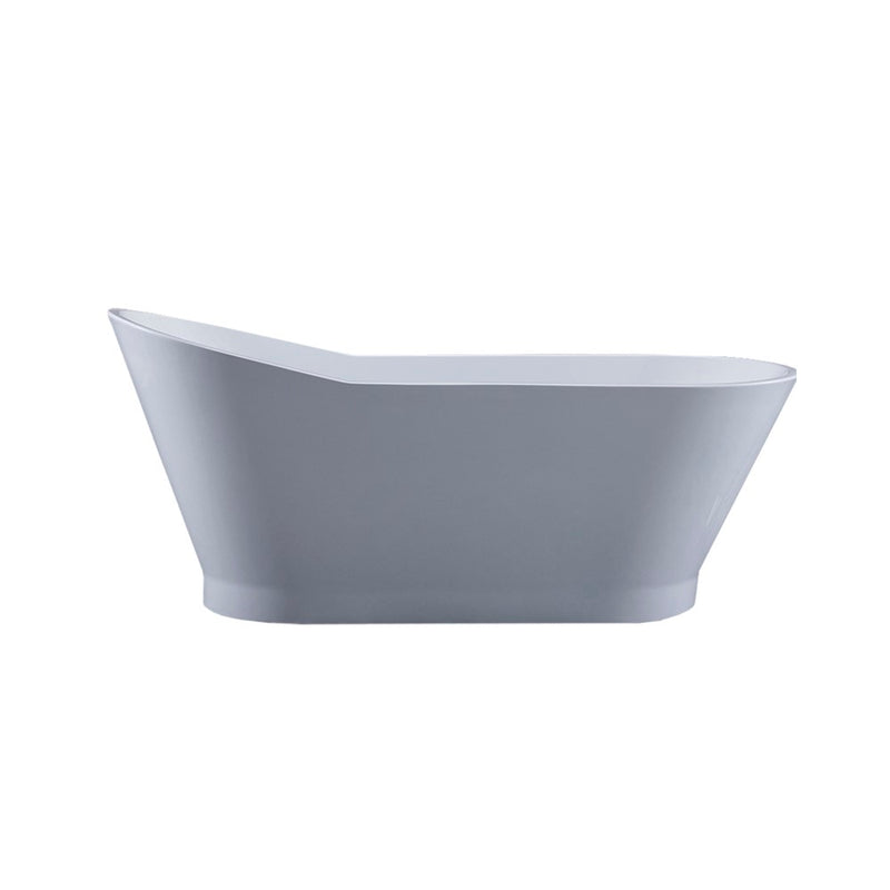 Bellaterra Home BA7529 Melun 67" freestanding tub, white high gloss, side view