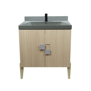 Bellaterra Home BACKSPLASH-GC-GY-31 31.5" composite granite backsplash, shown on matching vanity top