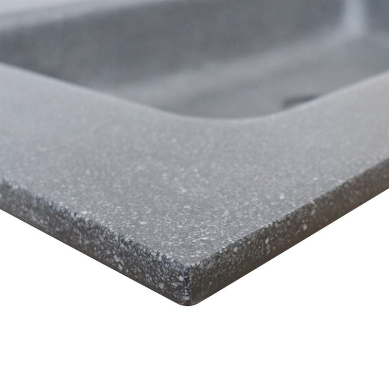 Bellaterra Home CT4922L-BL 49" concrete vanity top, countertop edge close-up