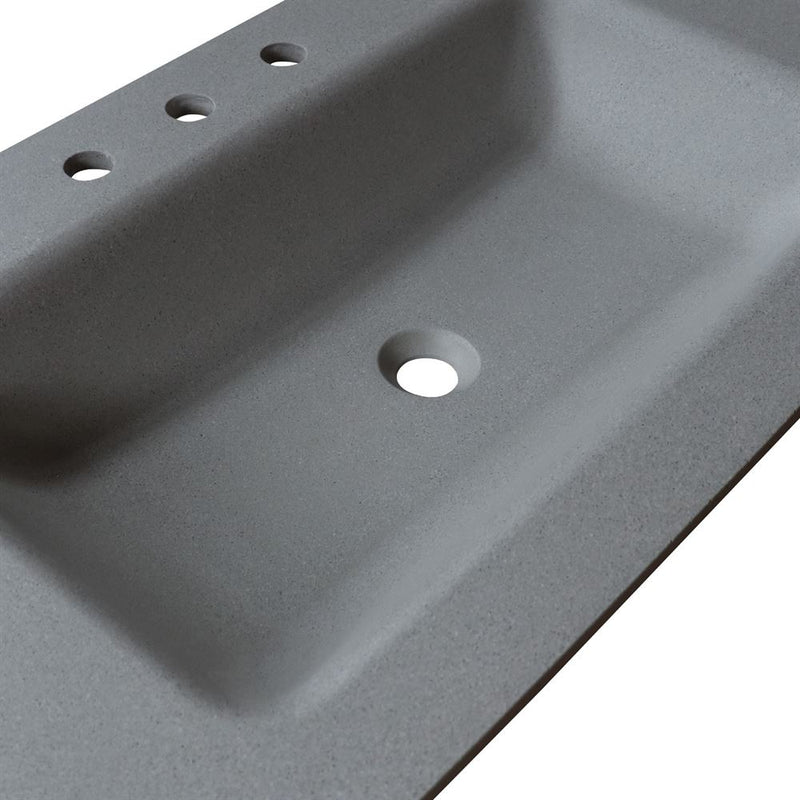 Bellaterra Home CT4922L-DG 49" concrete vanity top, countertop and sink close-up