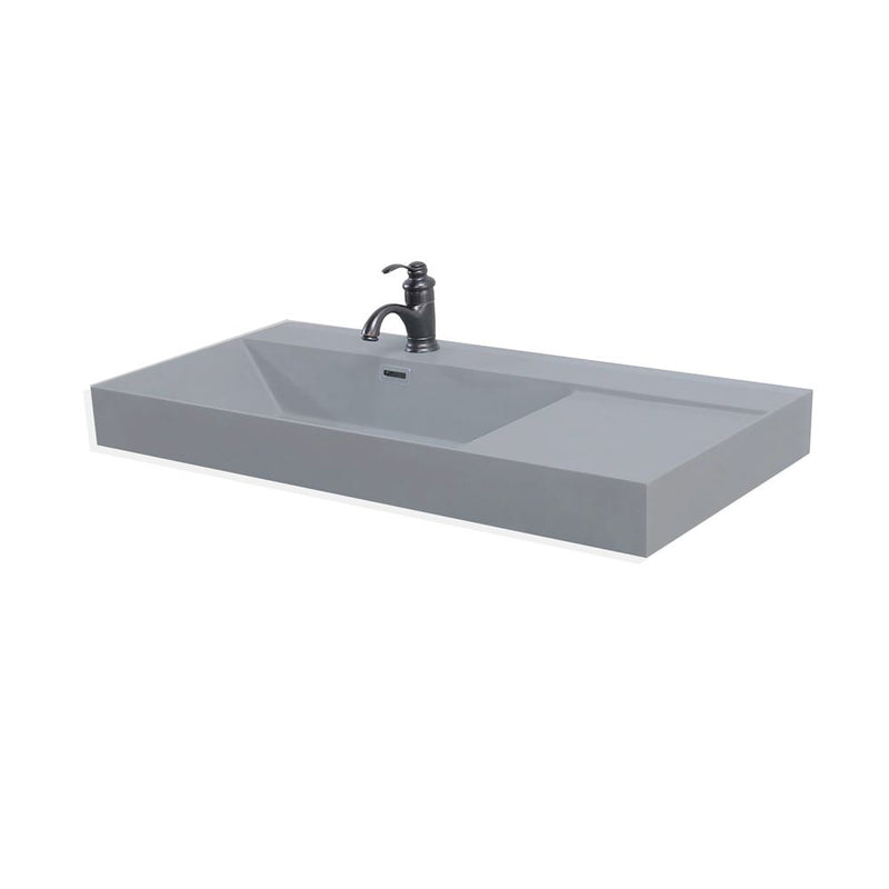 Bellaterra Home GC3918-SG-TOP 39" composite granite vanity top, front view on a white background