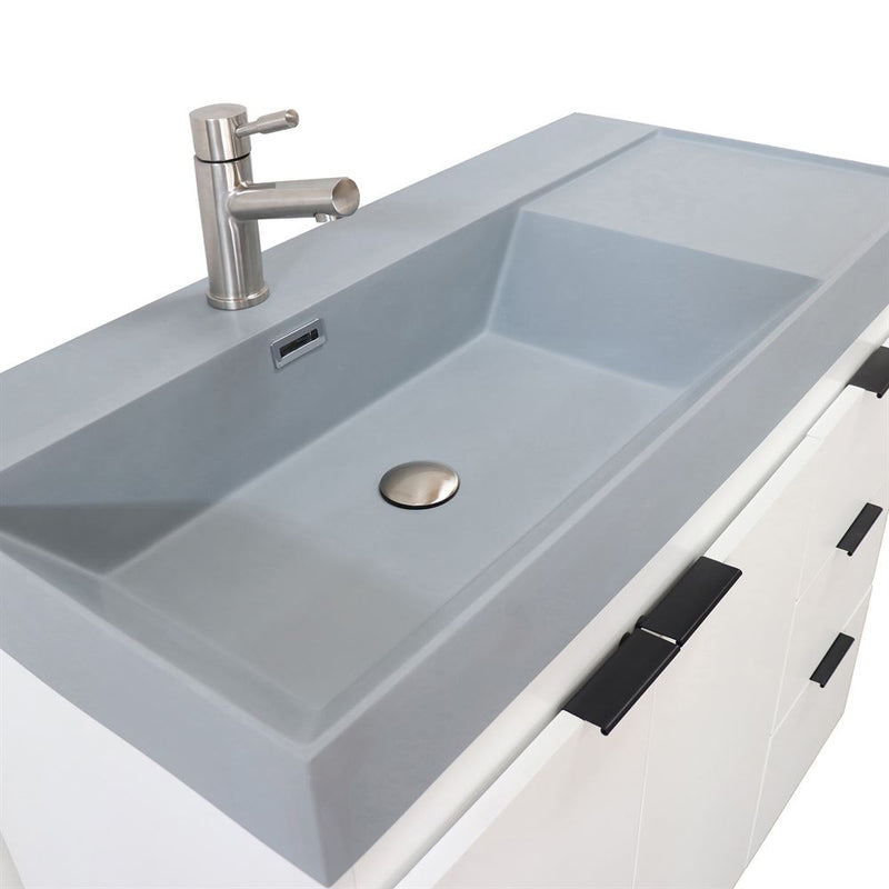 Bellaterra Home GC3918-SG-TOP 39" composite granite vanity top, installed close