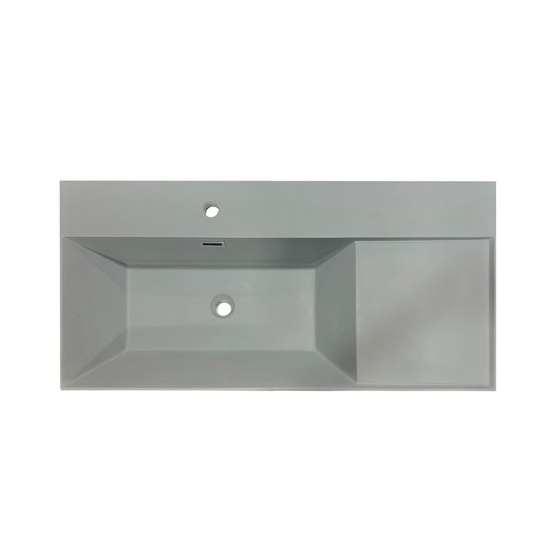 Bellaterra Home GC3918-SG-TOP 39" composite granite vanity top, top view