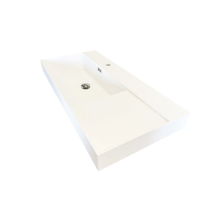 Bellaterra Home GC3918-SW-TOP 39" composite granite vanity top, angled view on a white background