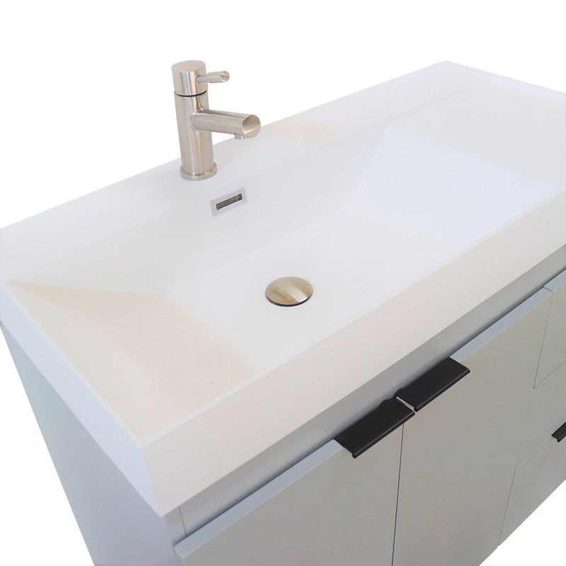 Bellaterra Home GC3918-SW-TOP 39" composite granite vanity top, installed close