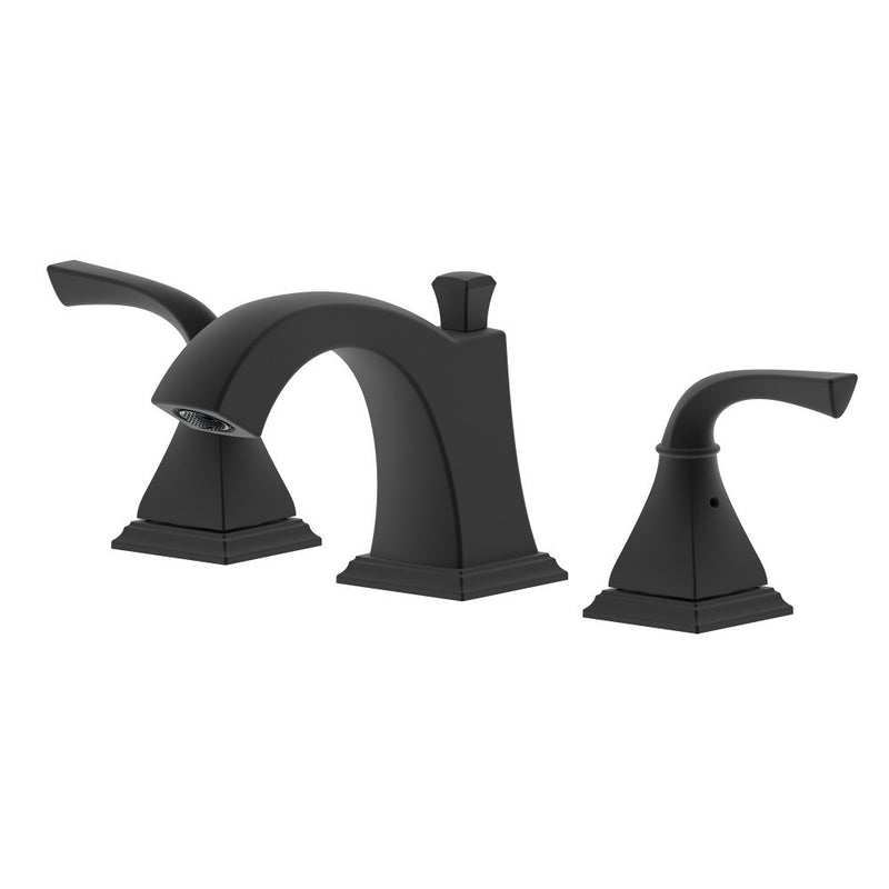Bellaterra Home S8228-8-MB-W Kaden bathroom faucet, Matte Black, front view on a white background
