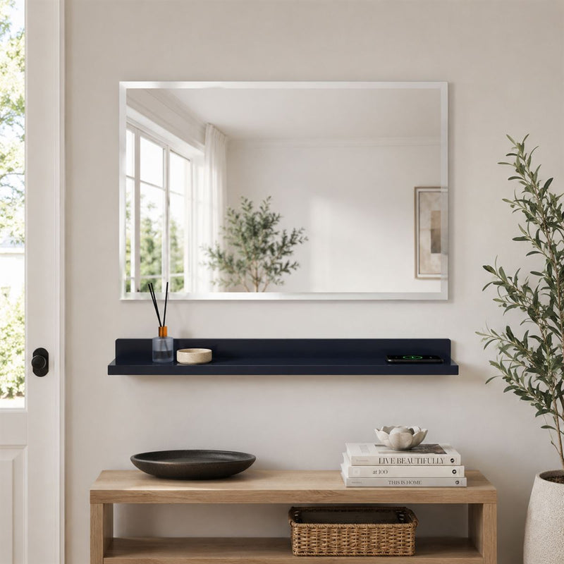 Bellaterra Home WS30-BU-315 30" storage cabinet, Blue, installed in a bathroom
