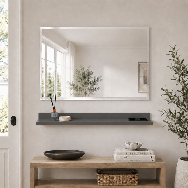 Bellaterra Home WS30-DG-315 30" storage cabinet, Dark Gray, installed in a bathroom