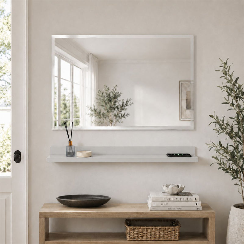 Bellaterra Home WS30-LG-315 30" storage cabinet, Light Gray, installed in a bathroom