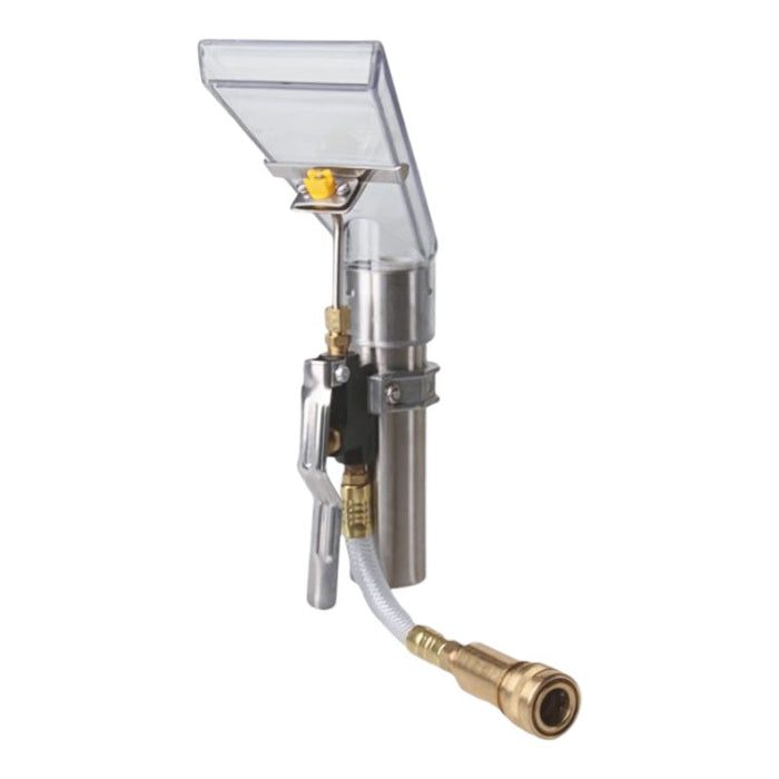 bottom view of edic 1037ac clear plastic upholstery cleaning tool for enhanced visibility.