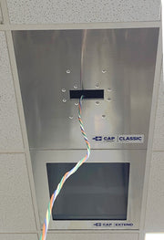 CAP Classic Combo seen from below in a ceiling grid with cable through the Classic opening