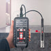 Tramex Concrete Determinator Inspector Kit - CDIK: image shows the Tramex CMEX5 Hygro-i2 probe with a digital display, showcasing its use for measuring moisture in concrete and other materials, accompanied by a background depicting a construction site.