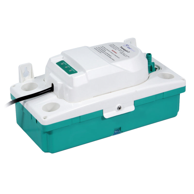Tranquil T pump from the inlet side with the teal barbed check valve
