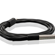 Tramex Contact Temperature Probe - CTP A detailed image of the Tramex Contact Temperature Probe, showcasing its sleek design and attachment mechanism. The probe is attached to a Tramex meter, demonstrating its use for measuring surface temperatures.