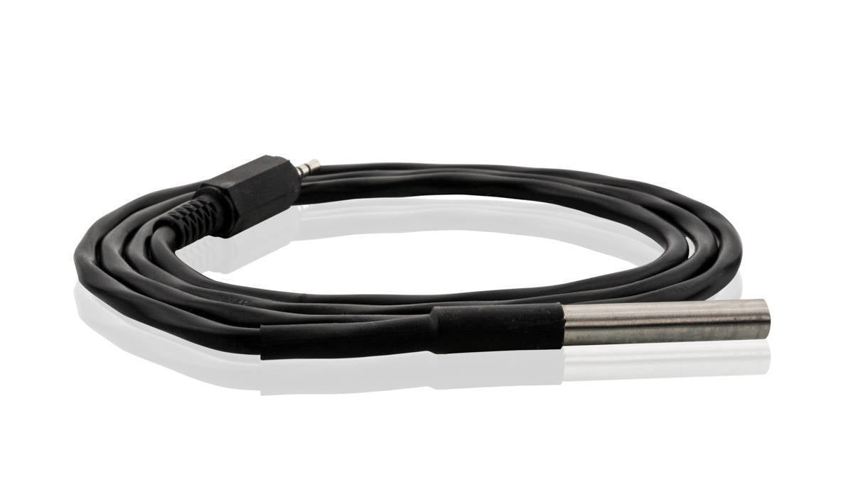 Tramex Flooring Installer Tech Kit - FTK Image of the Tramex surface contact temperature probe, designed to attach to DL-RHTA and DL-RHTX meters, showcasing its compact design and functional features for flooring installation.