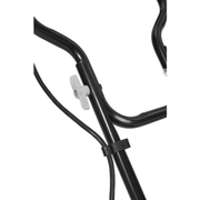 Dapper Supply 14-inch electric tiller folding handle quick-release knob closeup.