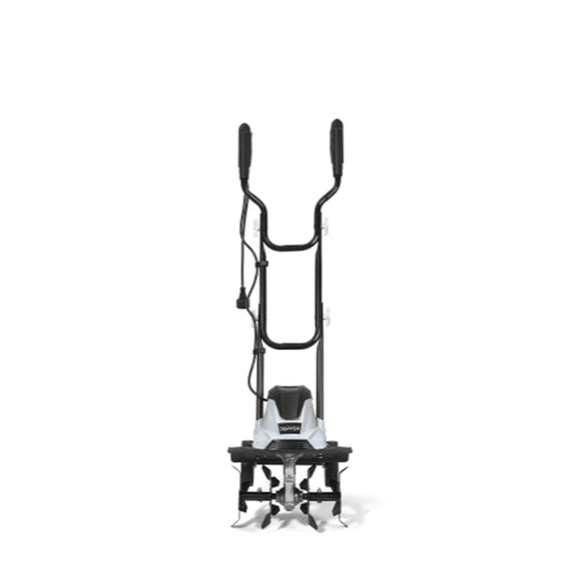 Dapper Supply 14-inch electric tiller cultivator front view.