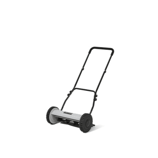Dapper Supply 16-inch push reel lawn mower front angle view.