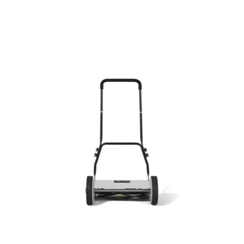 Dapper Supply 16-inch push reel lawn mower straight front view.