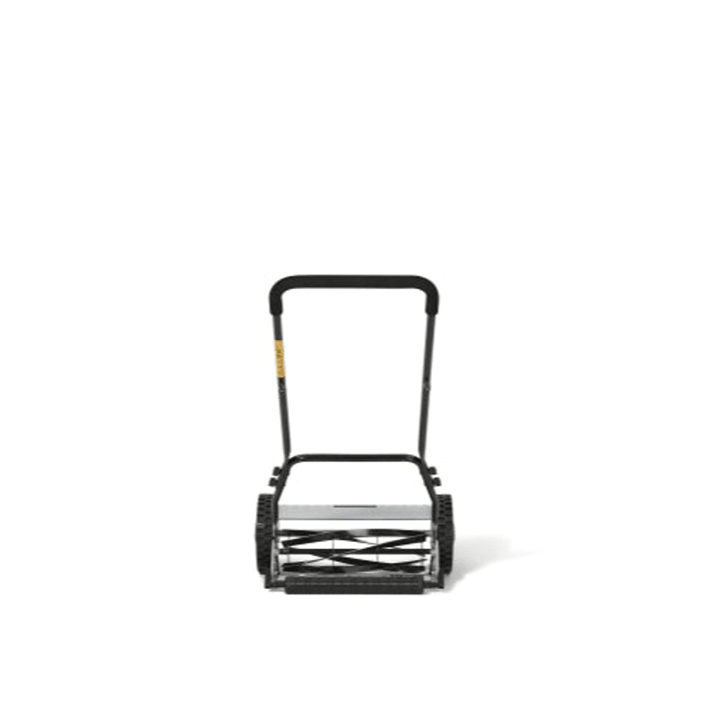 Dapper Supply 16-inch push reel lawn mower top-down view with handle.