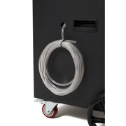 Dapper Supply 190-pint commercial dehumidifier coiled drain hose on the side.
