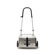 Dapper Supply 22-inch counter-rotating brush machine front view with transport strap.