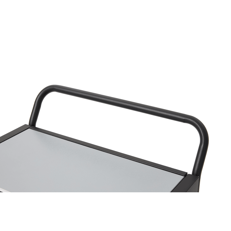 Dapper Supply 290-pint commercial dehumidifier push handle closeup.