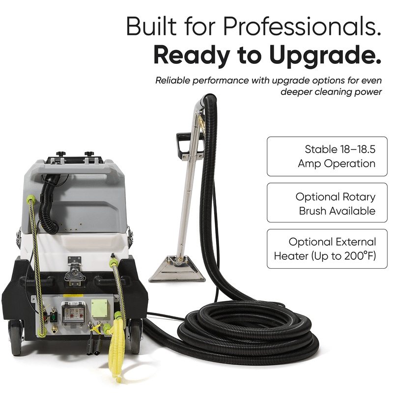 Dapper Supply 500 PSI heated carpet extractor stable 18 amp operation with upgrade options.
