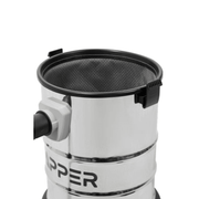 Dapper Supply 6-gallon wet/dry vacuum filter bag inside the stainless steel tank.