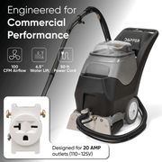 Dapper Supply 4-in-1 carpet extractor angled view engineered for commercial performance.