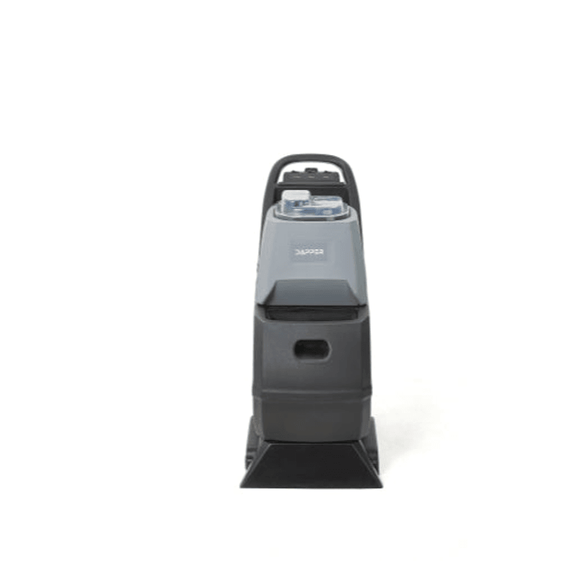 Dapper Supply commercial carpet extractor narrow front view.