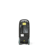 Dapper Supply commercial carpet extractor rear view with instruction label.