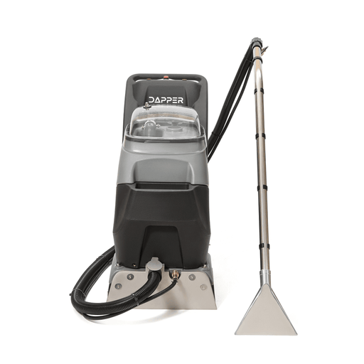 Dapper Supply 4-in-1 carpet extractor side view with extension wand.