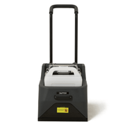 Dapper Supply carpet restoration machine front view with telescoping handle extended.