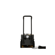 Dapper Supply carpet restoration machine rear view showing the rating label and power cord.
