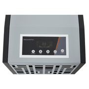 Dapper Supply commercial dehumidifier control panel with fan speed, humidity, and timer buttons.