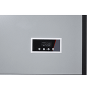 Dapper Supply 350-pint commercial dehumidifier LCD control panel closeup.
