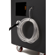 Dapper Supply 350-pint commercial dehumidifier coiled drain hose on the side.