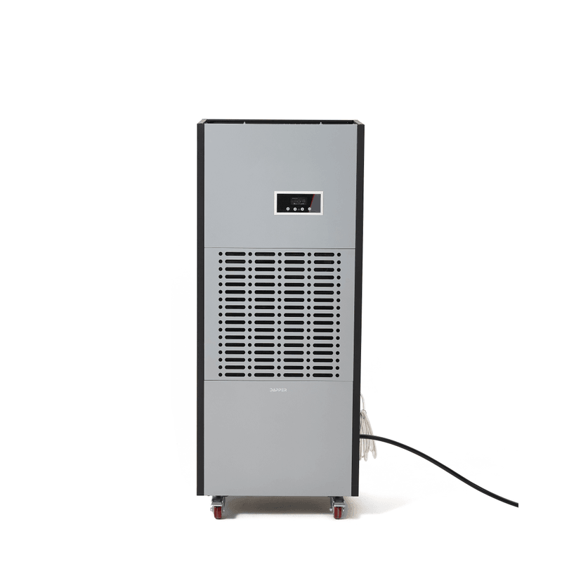 Dapper Supply 350-pint commercial dehumidifier front view.