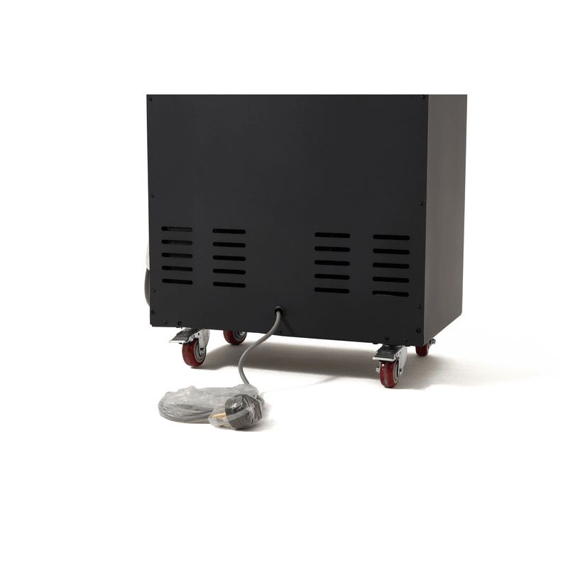 Dapper Supply 350-pint commercial dehumidifier lower rear with vents and power cord.