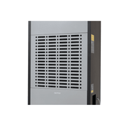 Dapper Supply 350-pint commercial dehumidifier side intake grille closeup.