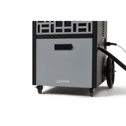 Dapper Supply commercial dehumidifier closed tank door with full indicator and casters.