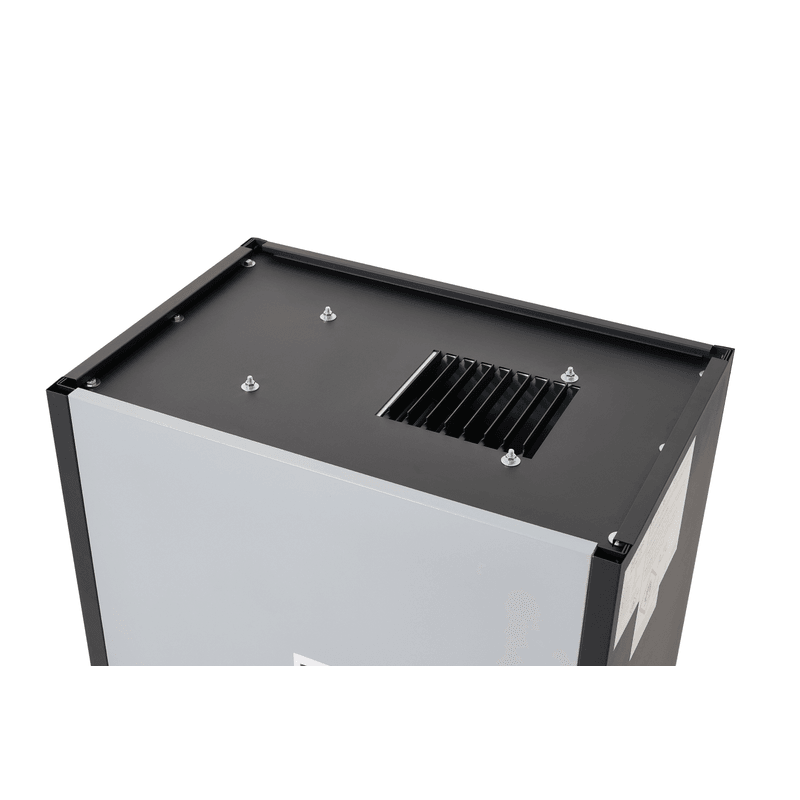 Dapper Supply 350-pint commercial dehumidifier top exhaust vent and mounting points.