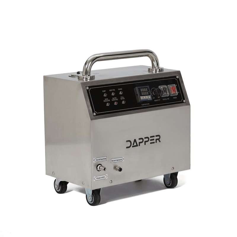 Dapper Supply commercial steam cleaner right side angled view.