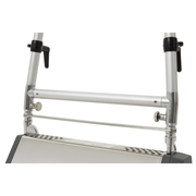 Dapper Supply CRB floor machine adjustable handle clamps and height-lock knobs.