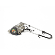 Dapper Supply 18-inch CRB floor machine with handle folded down for storage and transport.