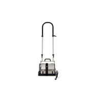 Dapper Supply 14-inch counter-rotating brush floor machine rear view with power cord.