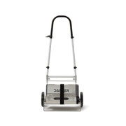 Dapper Supply 18-inch CRB floor machine rear view showing transport wheels and brush head.