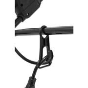 Dapper Supply electric dethatcher power cord strain relief hook closeup.