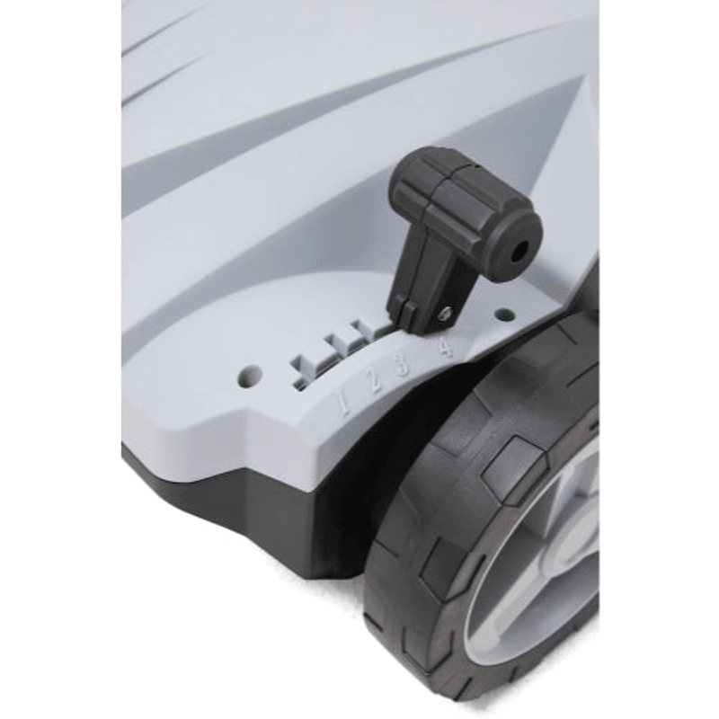 Dapper Supply 13-inch electric dethatcher and scarifier 4-position depth control knob.